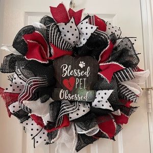 Animal L❤️VER WREATH PET wreath “BLESSED AND PET OBSESSED” 18” FULL LUXE